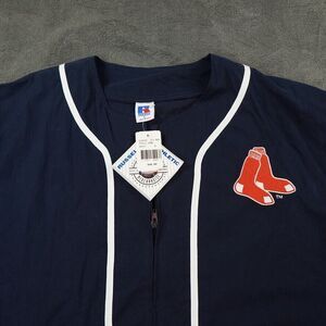 Vintage Boston Red Sox Jersey Large‎ Blue Russell Athletic Zip Up Shirt New Tags